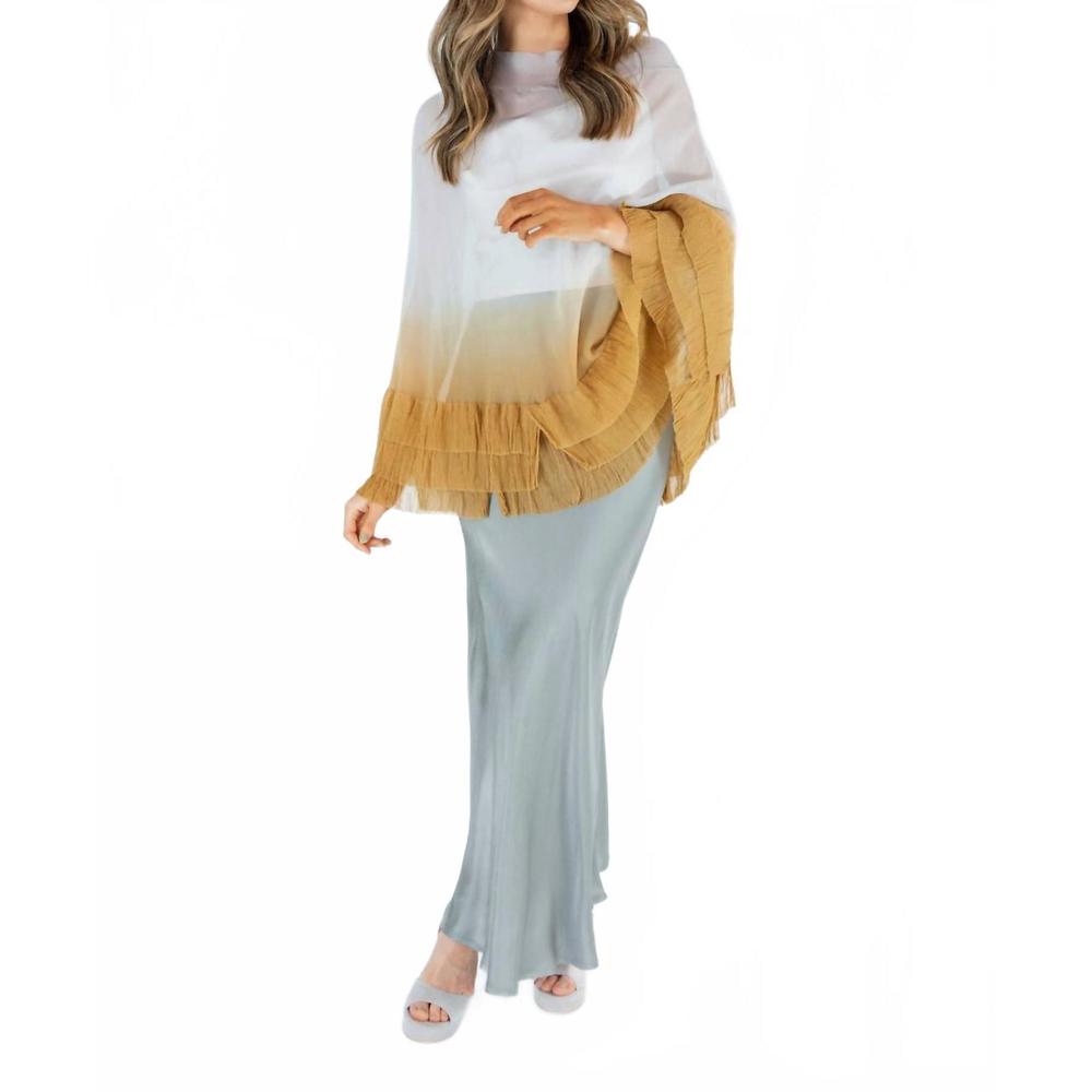 NEW VIVIANA UCHITEL poncho top in light gold - Picture 2 of 3